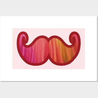 Colorful Mustache Posters and Art